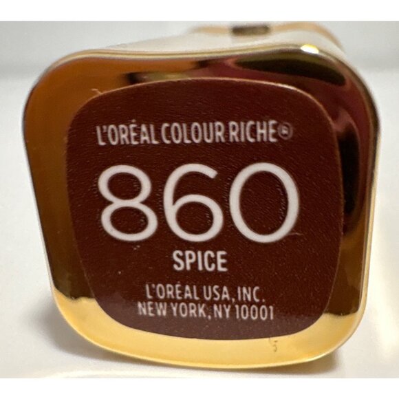 LOreal Colour Riche #860 Spice Lipstick 0.13oz Gold Tube - Picture 4 of 4